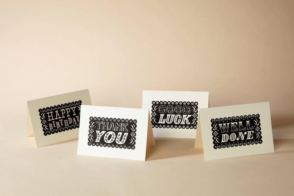 THANK YOU Linocut Greeting Card - Violet Elizabeth - 