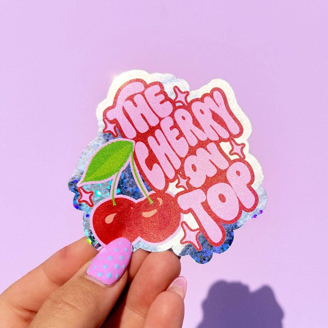 The Cherry On Top Glitter Sticker - Violet Elizabeth - 