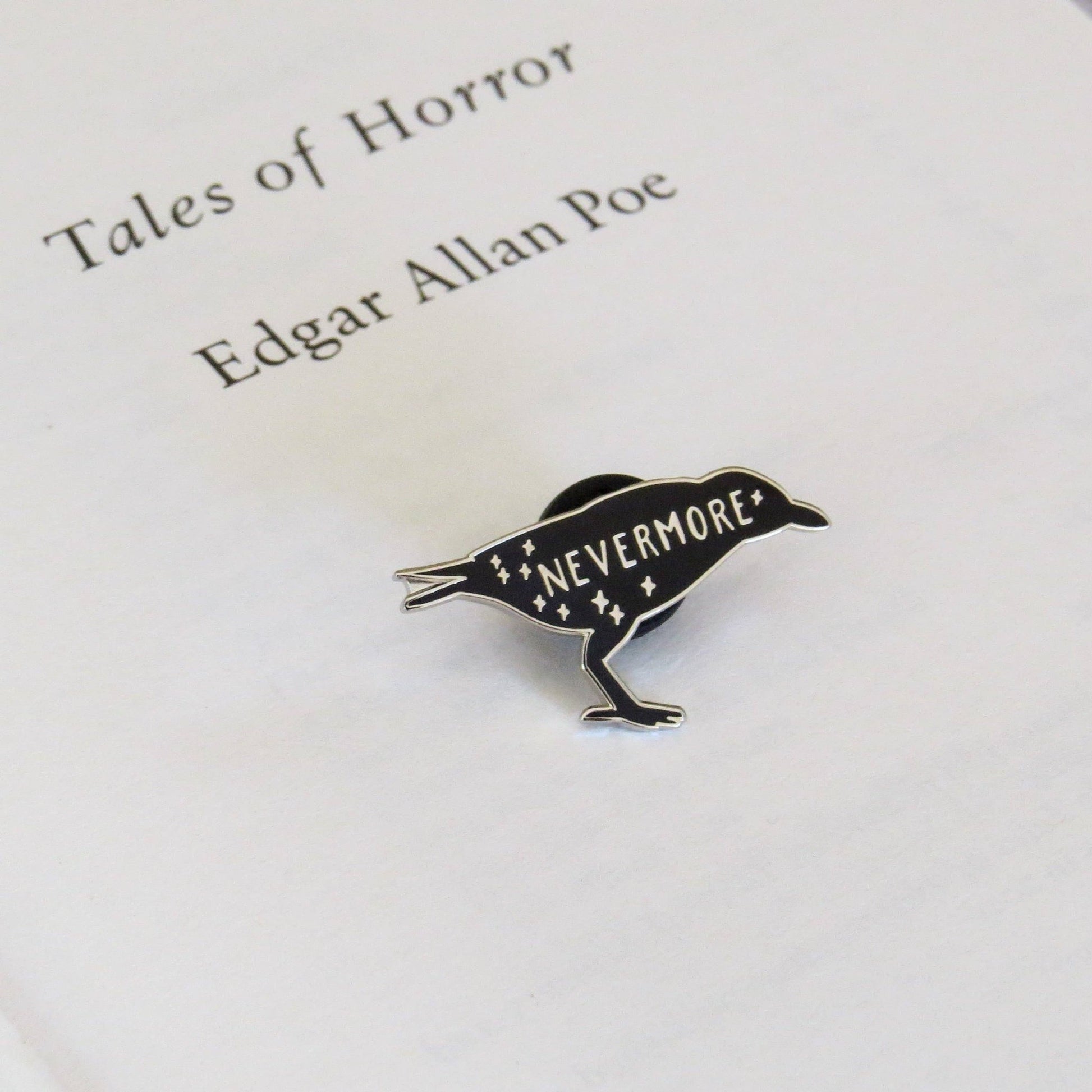 The Raven Edgar Allan Poe Enamel Pin Badge Gothic Collection - Violet Elizabeth - 