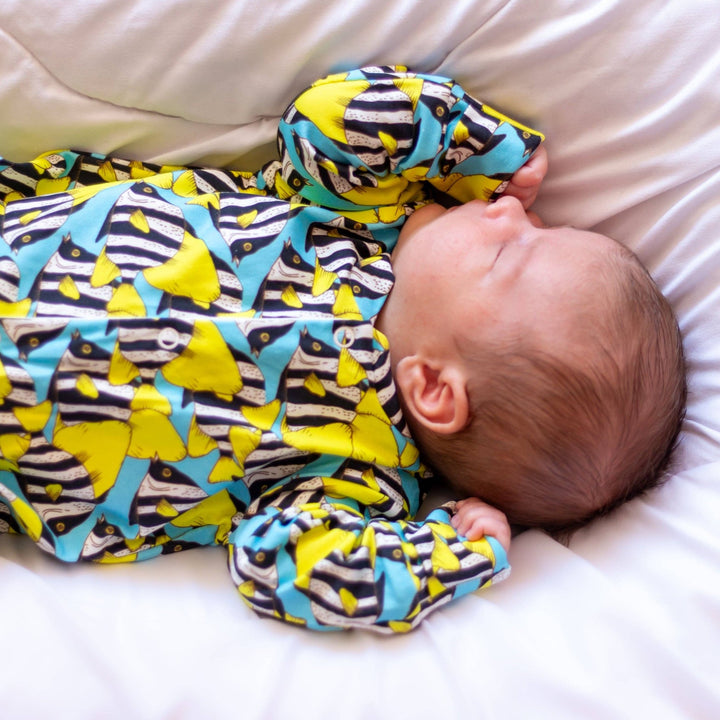 Tropical Fish print cotton Sleepsuit - Violet Elizabeth - 