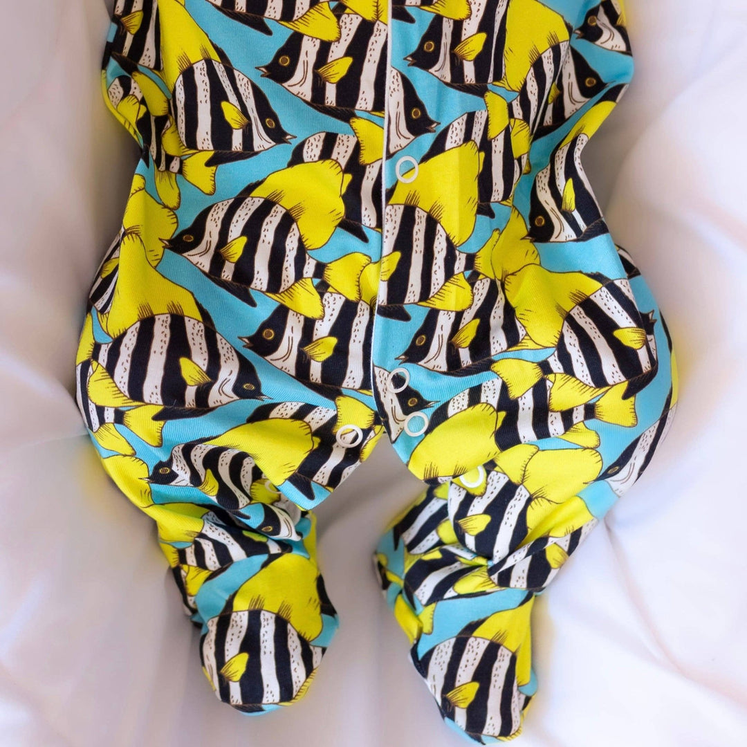 Tropical Fish print cotton Sleepsuit - Violet Elizabeth - 