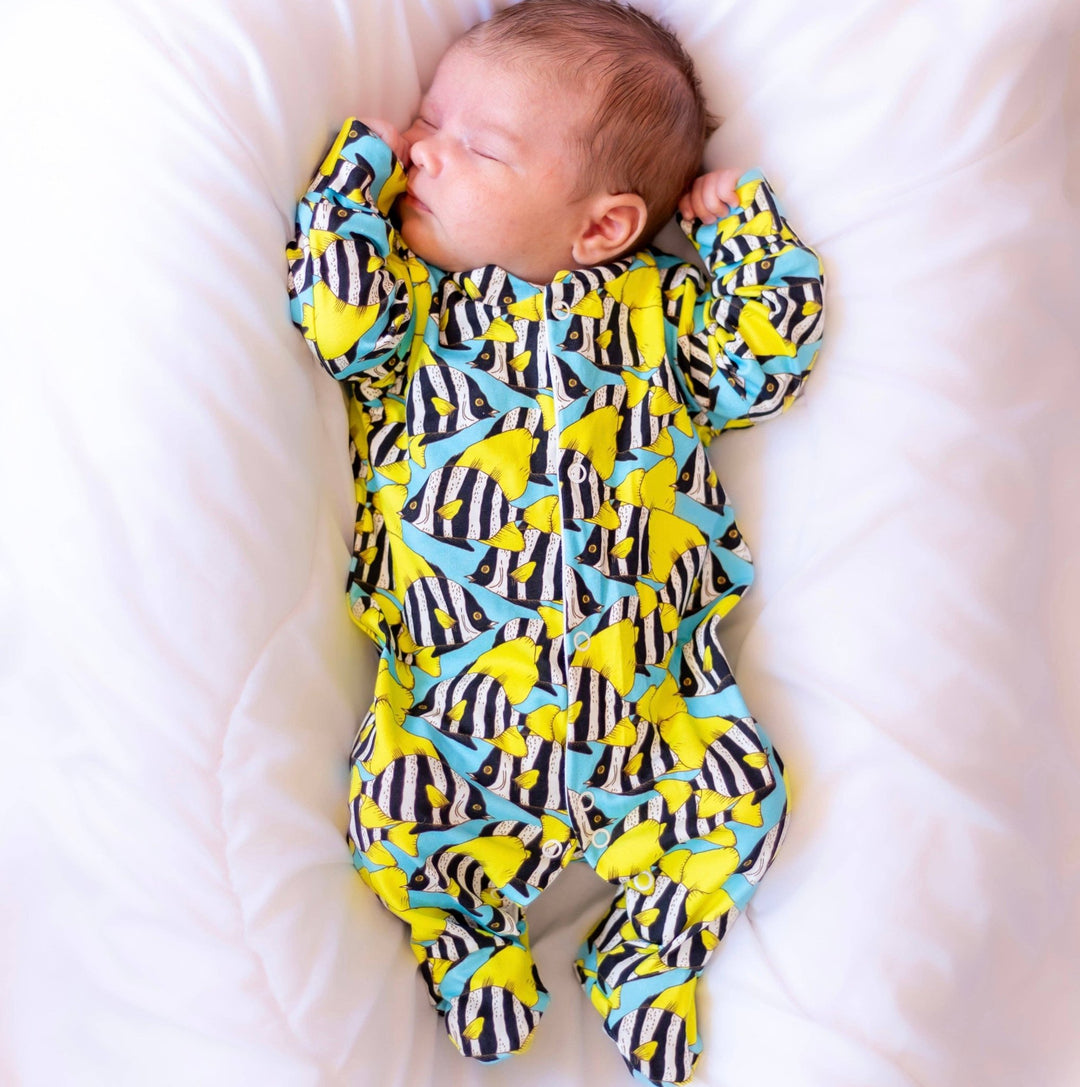Tropical Fish print cotton Sleepsuit - Violet Elizabeth - 