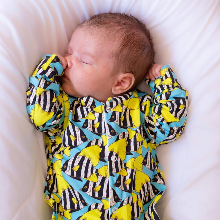 Tropical Fish print cotton Sleepsuit - Violet Elizabeth - 