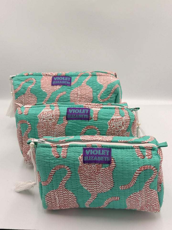 Turquoise Tiger Washbags - Violet Elizabeth - Bathroom Accessories