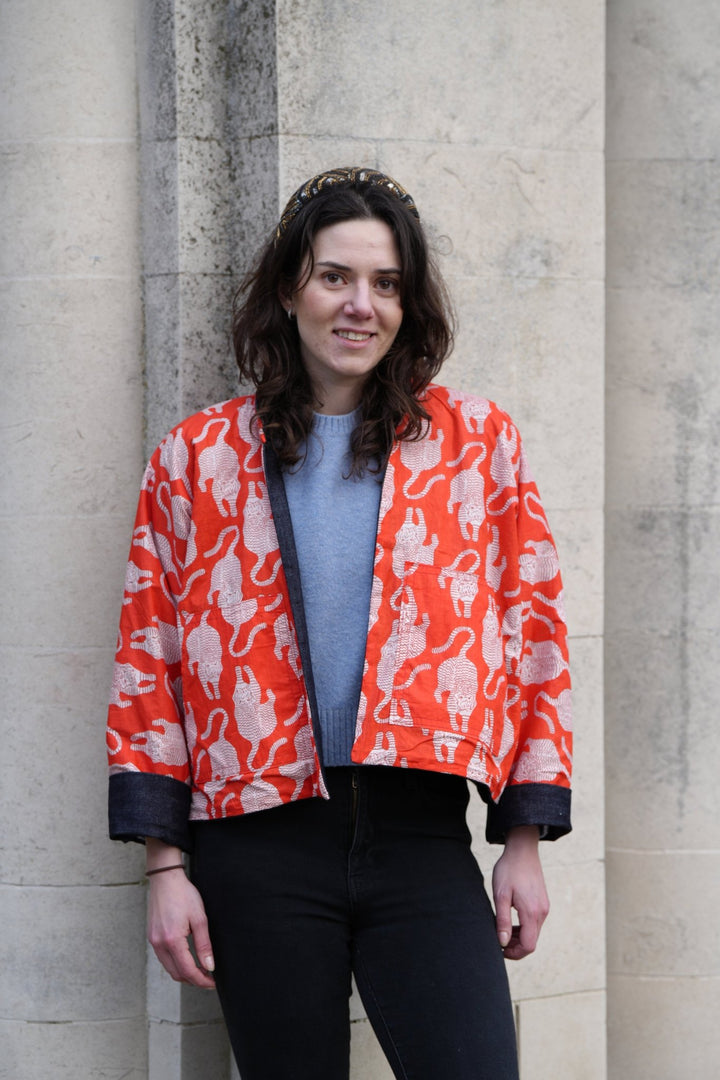 Tyger, Tyger Burning Bright Denim Jacket: Reversible - Violet Elizabeth - Apparel & Accessories