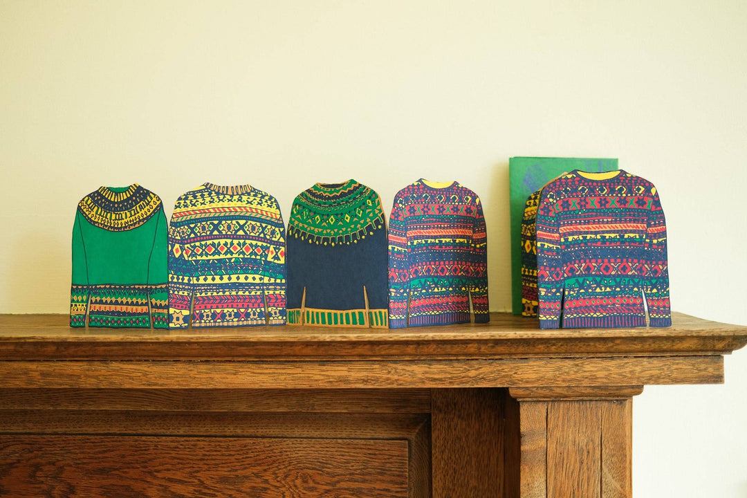 UK/EU: Festive Sweater Concertina Card - Violet Elizabeth -