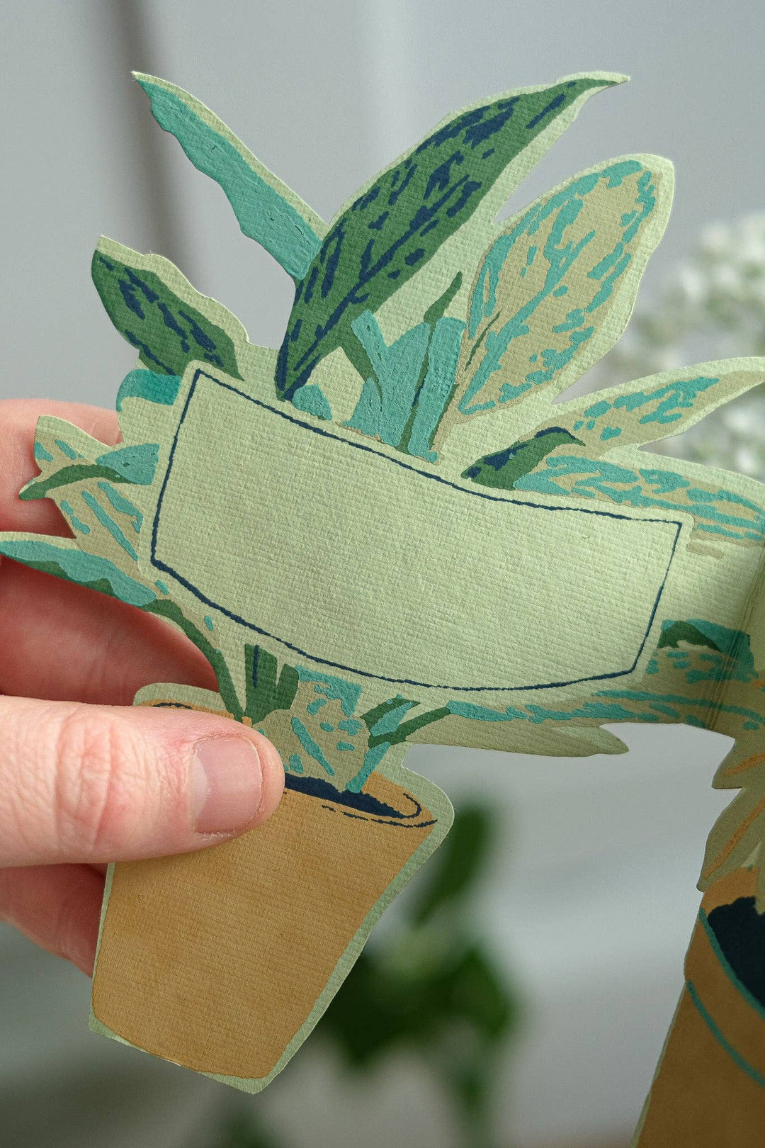 UK/EU: Plant Pot Concertina Greeting Card - Violet Elizabeth -