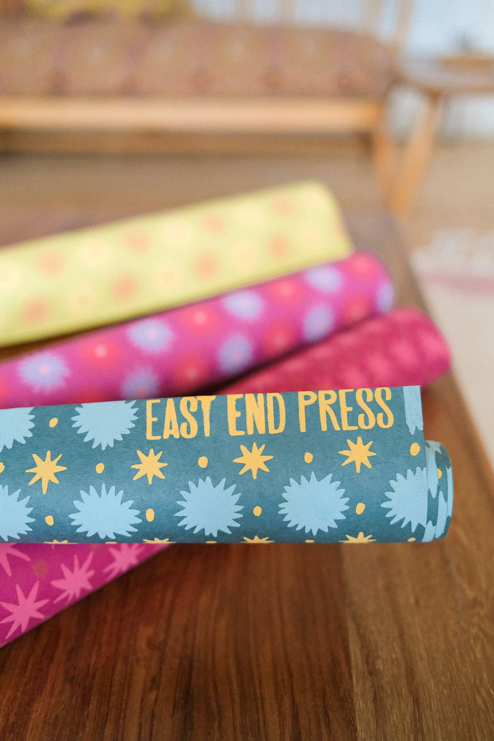 UK/EU: Teal Stars Wrapping Paper - Violet Elizabeth - Decor