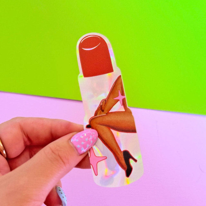Vintage Lipstick Holographic Sticker - Violet Elizabeth - 