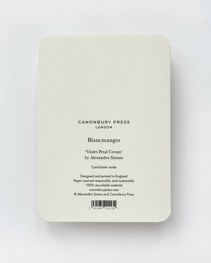 Violet Petal Cream Blancmange Greeting Card | Birthday Card - Violet Elizabeth - 