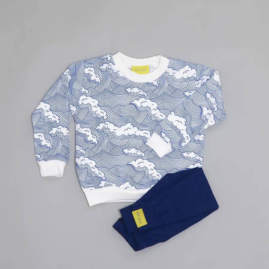 Wave Print Sweatshirt - Violet Elizabeth - 