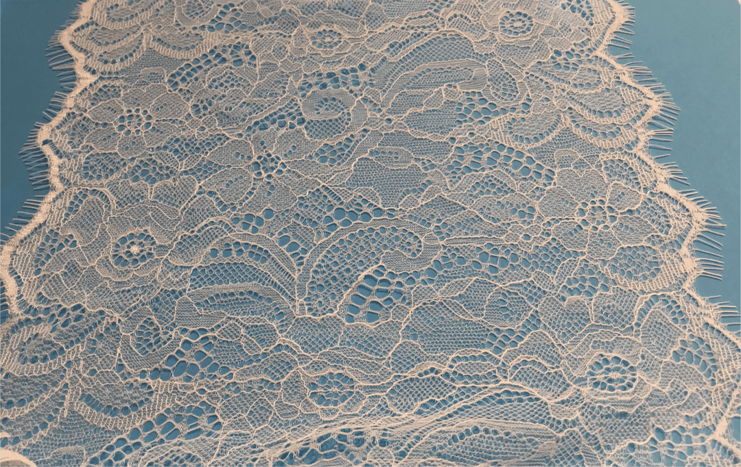 White Eyelash Lace width 230mm - Violet Elizabeth - Haberdashery