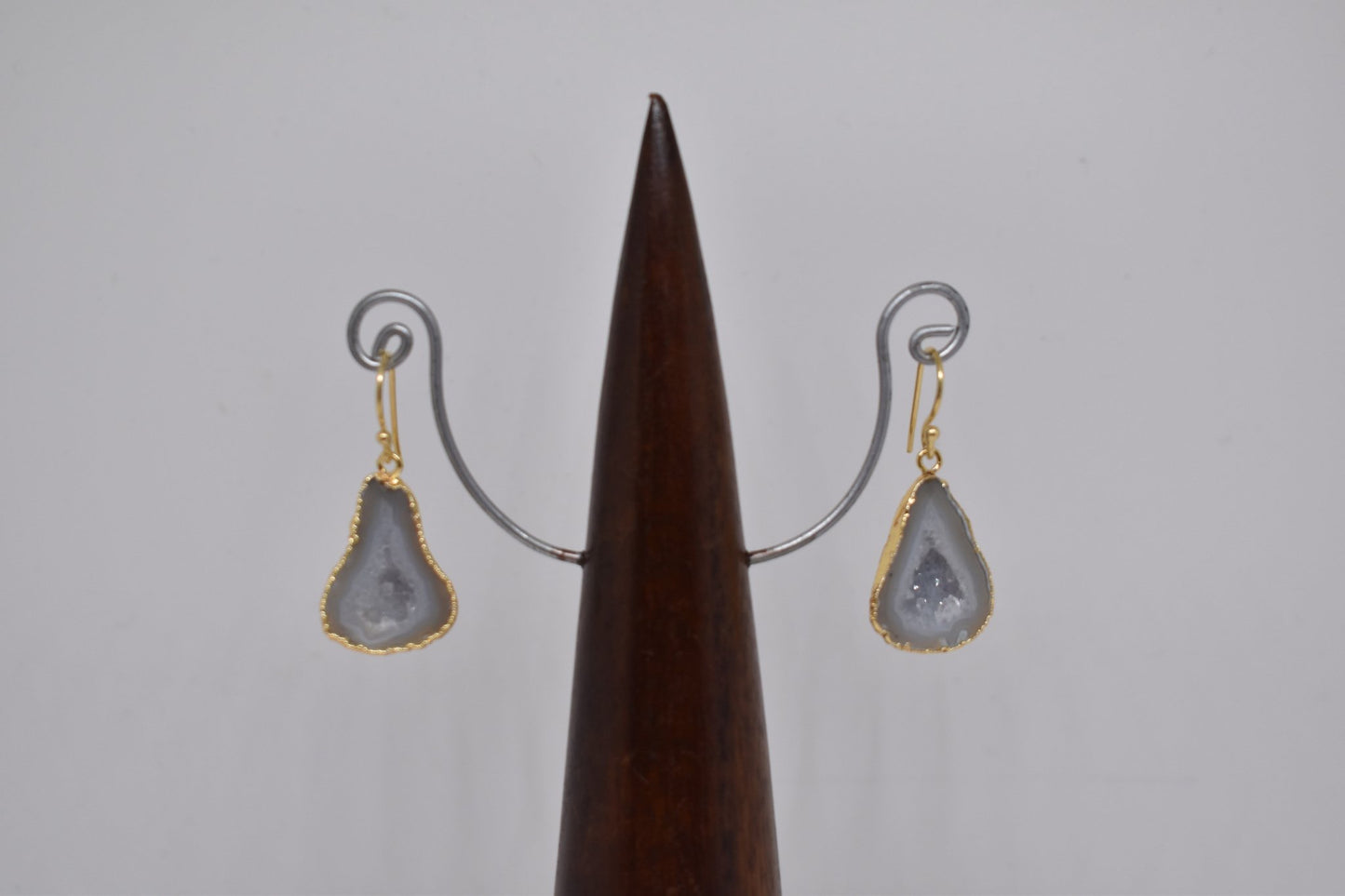 White Geode Druzy Earrings - Violet Elizabeth - Jewellery