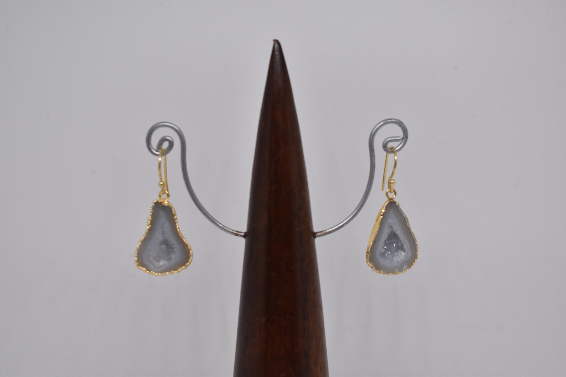 White Geode Druzy Earrings - Violet Elizabeth - Jewellery