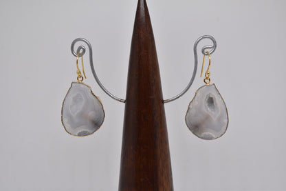 White Geode Druzy Earrings - Violet Elizabeth - Jewellery
