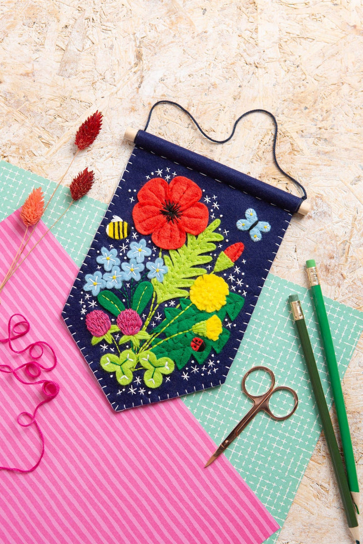 Wildflower Pennant Felt Craft Kit | Complete Craft Kit - Violet Elizabeth - Haberdashery