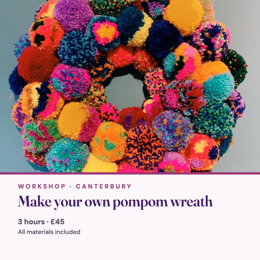 Make your own pompom wreath workshop, Violet Elizabeth Canterbury