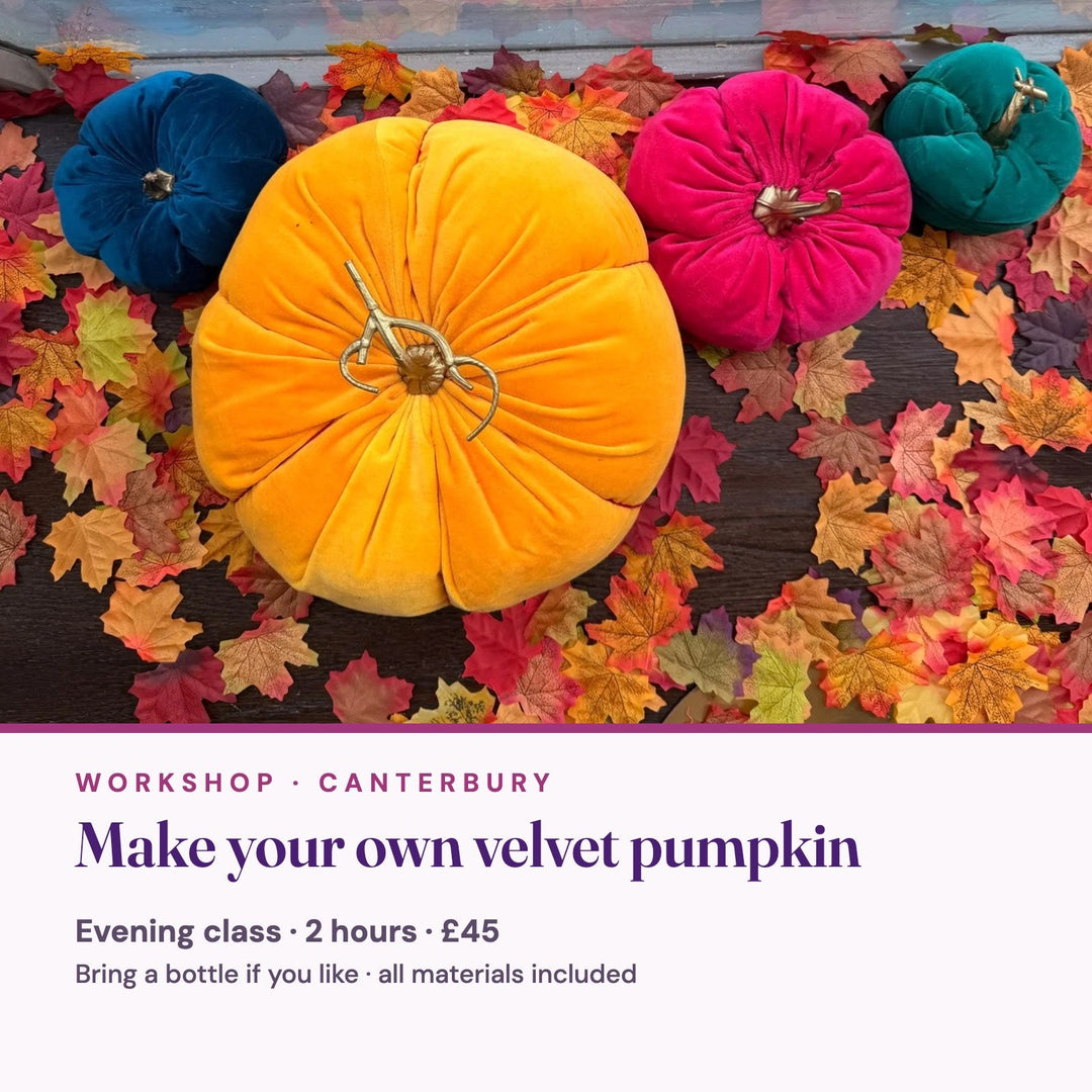 Make your own velvet pumpkin workshop, Violet Elizabeth Canterbury