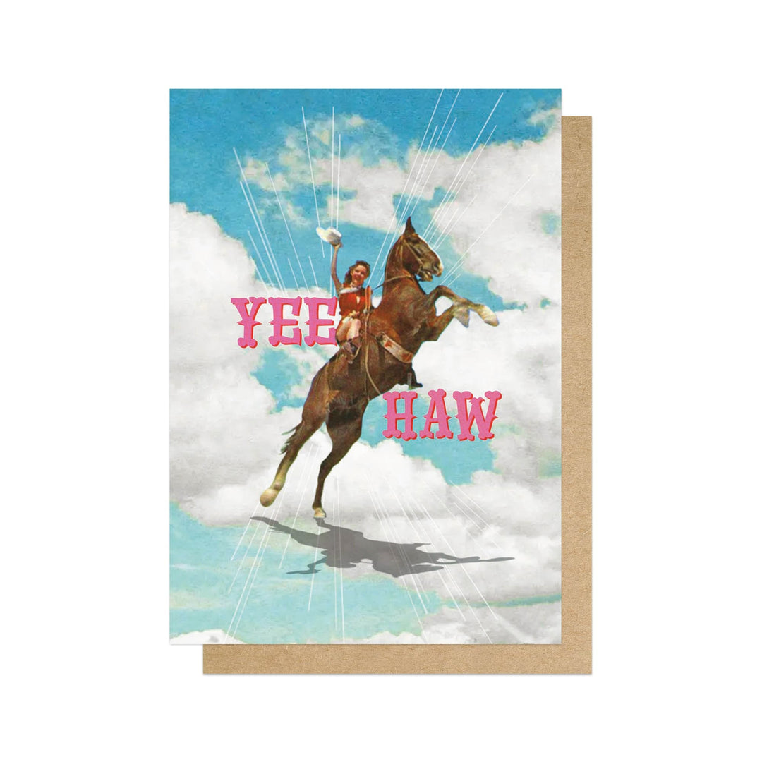 Yee Haw Cowgirl Greetings Card - Violet Elizabeth - 