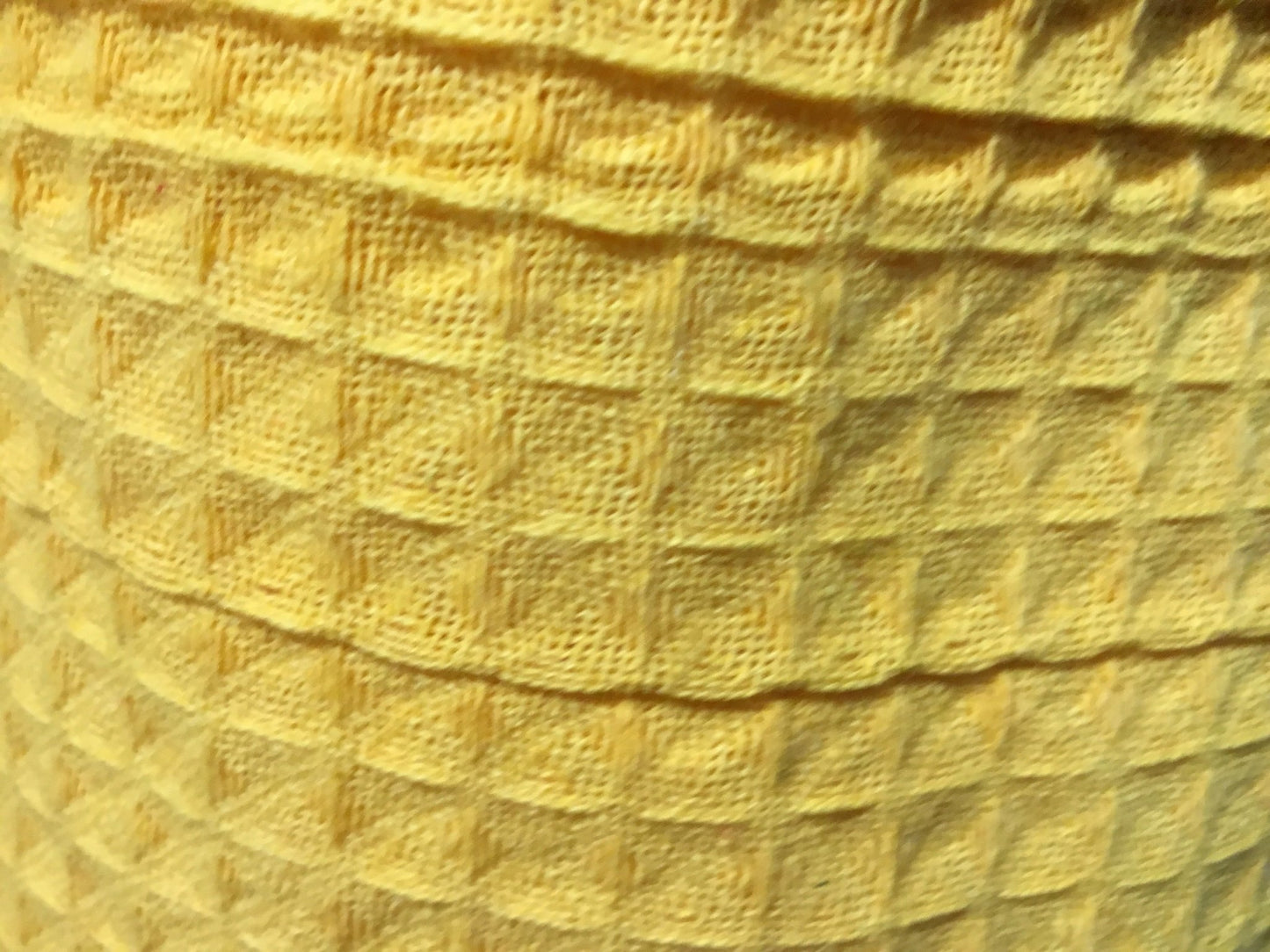 Yellow Waffle hand dyed Fabric 100% Cotton - Violet Elizabeth - Haberdashery