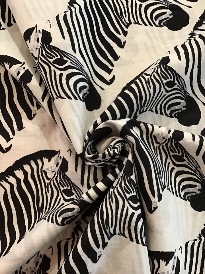 Zebra Screen Printed Screen Printed Cotton Fabric