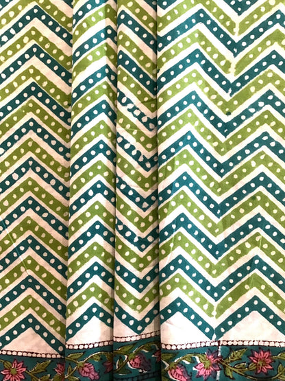 Zig zag dot Block Printed Fabric - Violet Elizabeth - Haberdashery