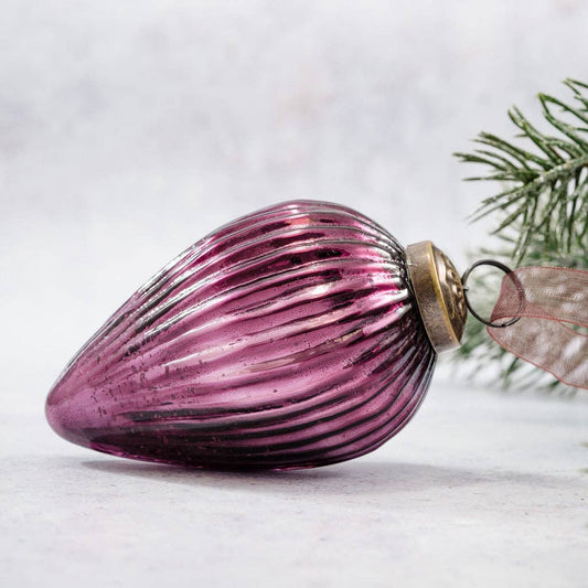 2" Mulberry Glass Pinecone Ornament - Violet Elizabeth