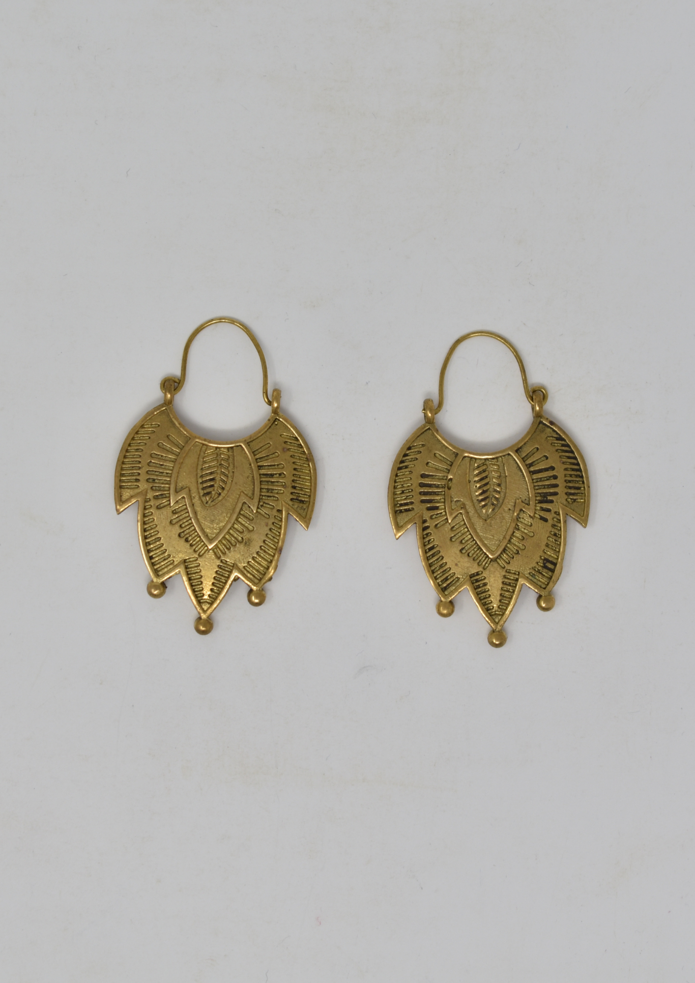 inverted joker hat brass earring - Violet Elizabeth