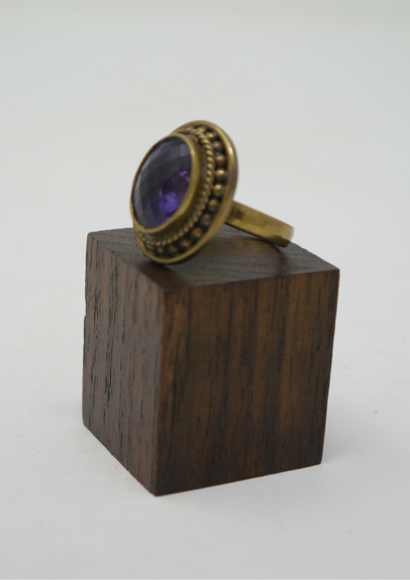 Fasciated Amethyst in traditional brass style - Violet Elizabeth