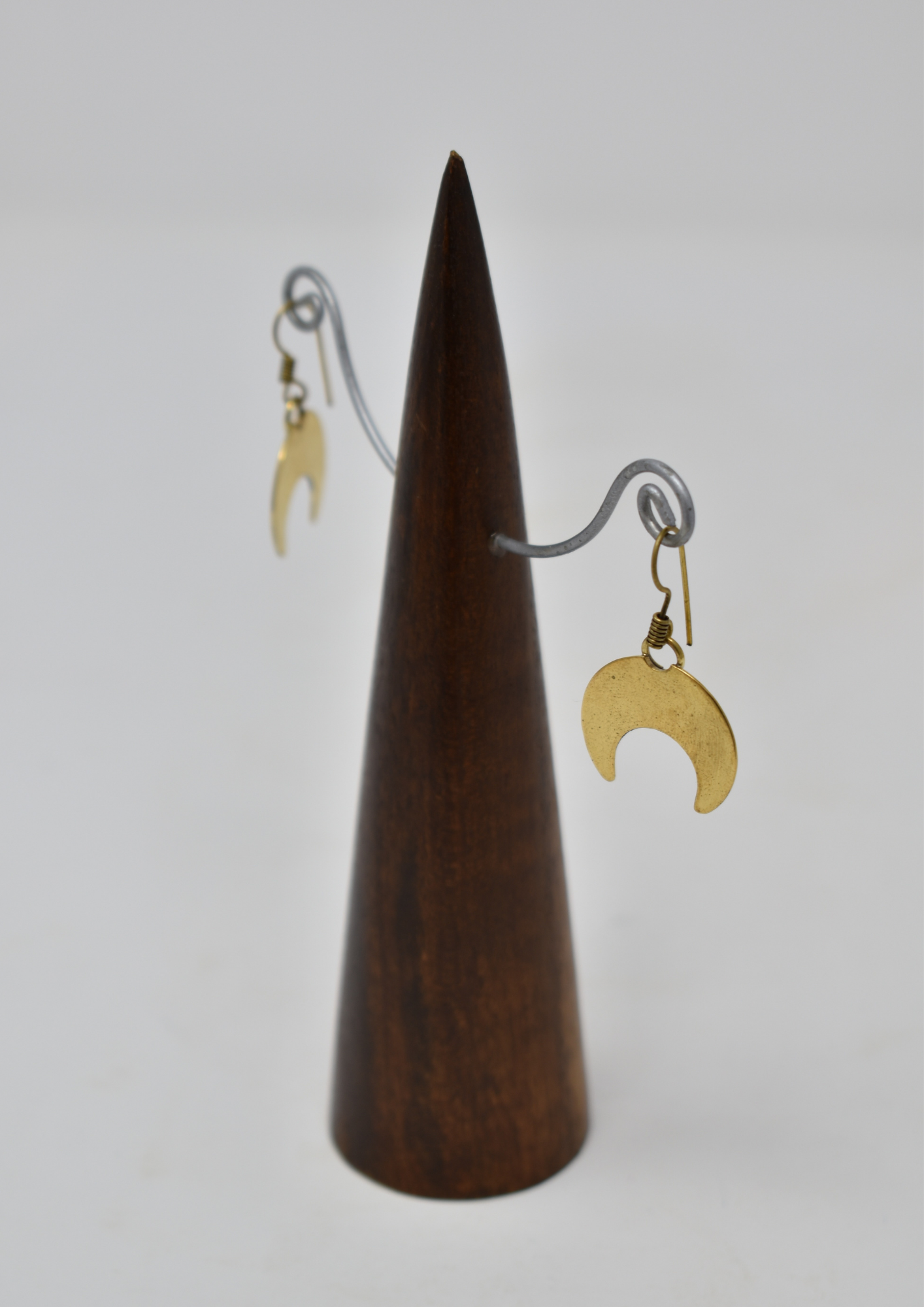 Dancing moon earrings: Brass and Silver Plated Brass - Violet Elizabeth