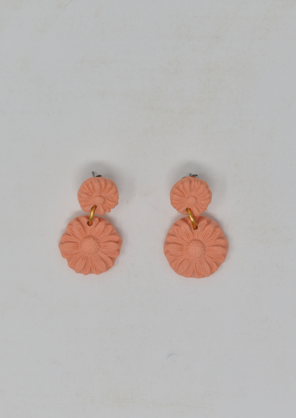 Daisy Drop Earrings Peach - Violet Elizabeth