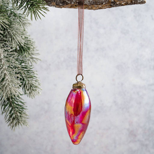 2" Red Luster Conical Glass Decoration - Violet Elizabeth