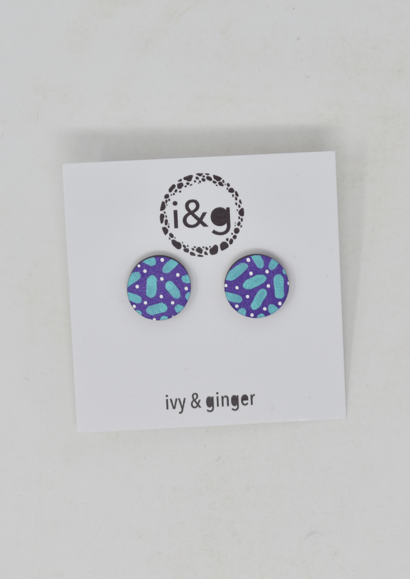 Aqua Dash Retro Midi Studs - Violet Elizabeth - Jewellery