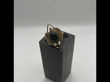 Aztec Brass Ring: Various Stones - Violet Elizabeth - Jewellery