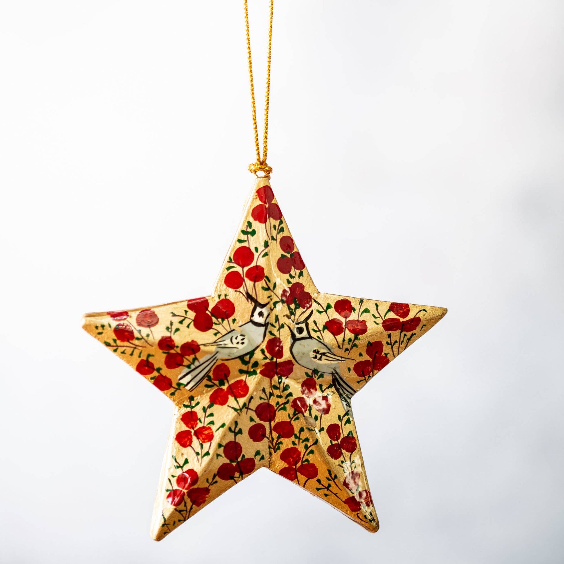 Red and Gold Bird 3D Hanging Star - Violet Elizabeth