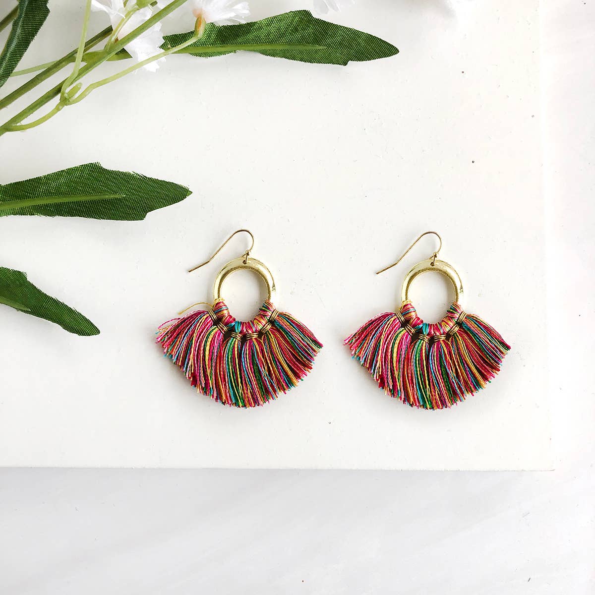 Raja Fanned Tassel Earrings - Violet Elizabeth