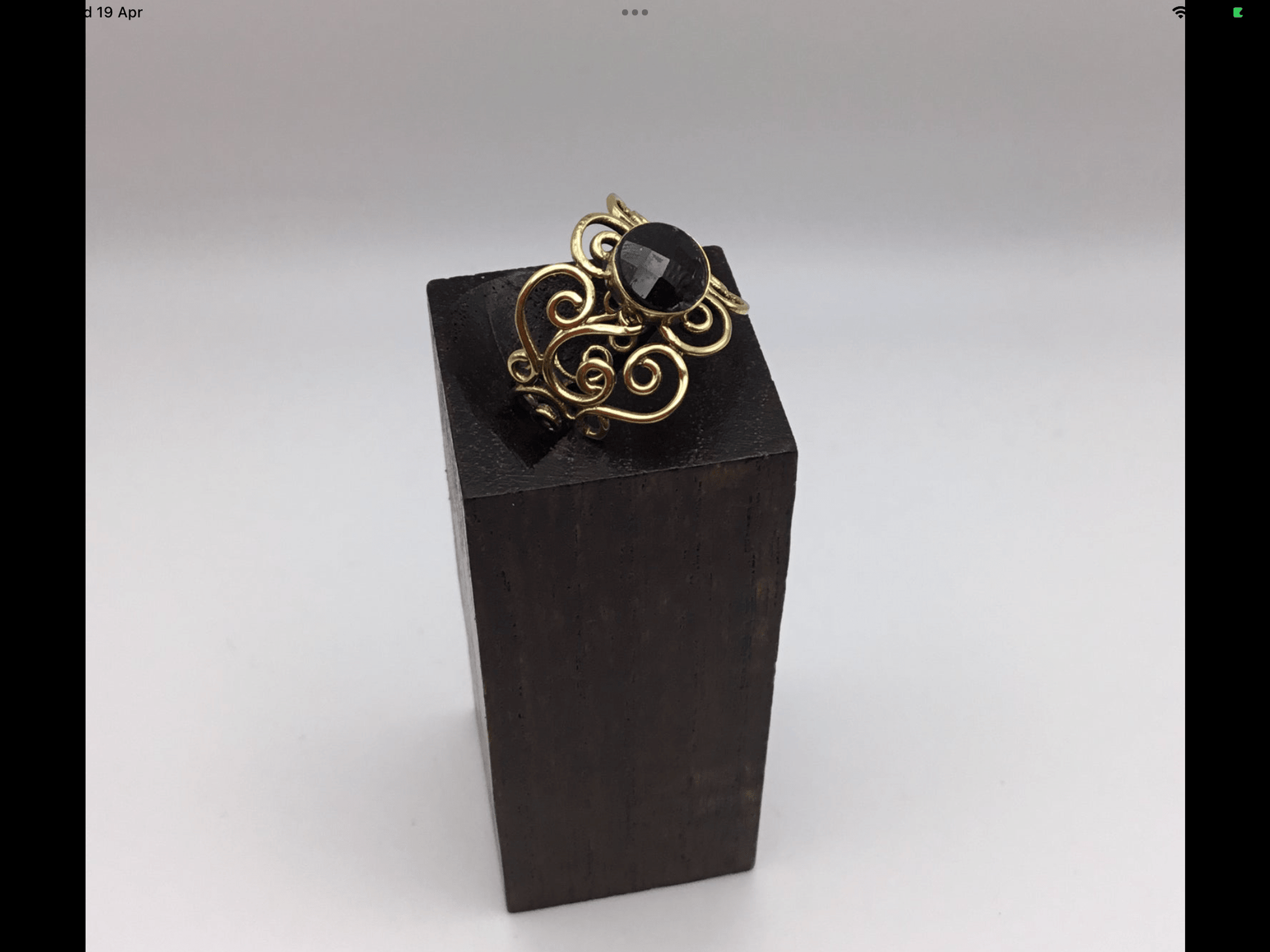 Bohemian Brass Scroll ring: Various Stones - Violet Elizabeth - Jewellery