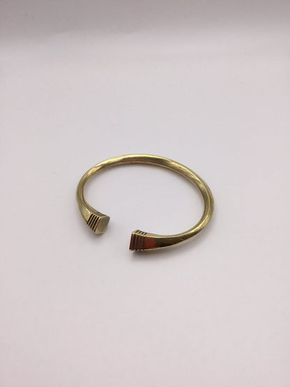 Brass Bangle with etched opening - Violet Elizabeth - Jewellery