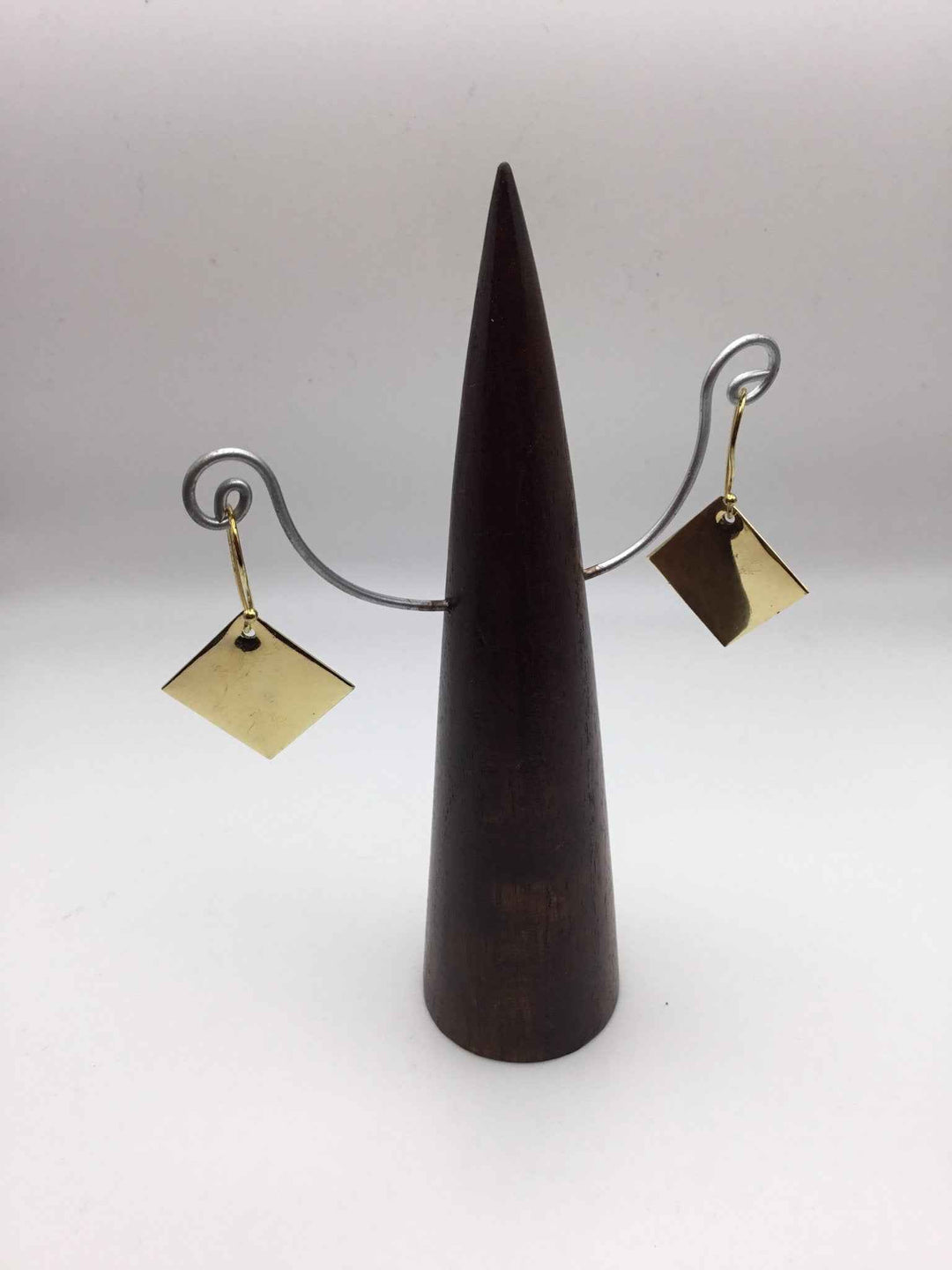 Brass Diamond Shaped Earrings
