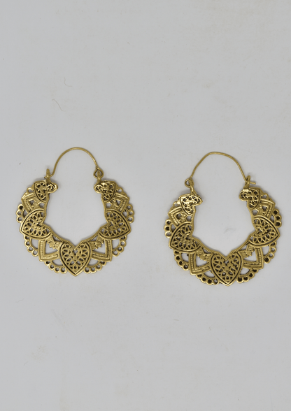 Brass & Silver Doilley earring - Violet Elizabeth - Jewellery