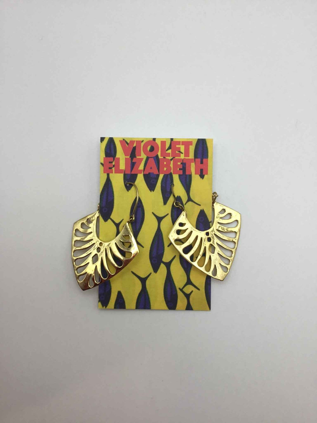 Brass & Silver Leaf Earring Large