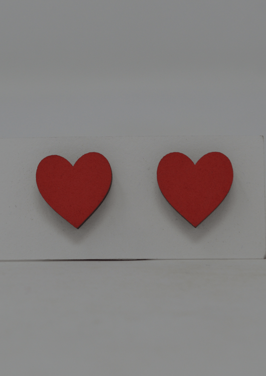 Bright Red Heart Studs: Midi - Violet Elizabeth - Jewellery