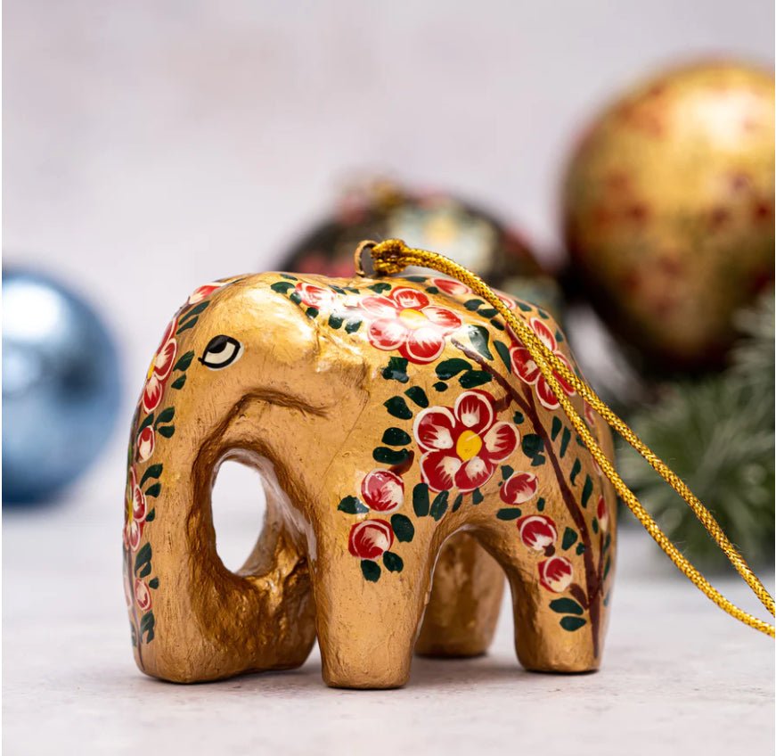 Christmas Decoration - Hanging Elephant - Violet Elizabeth - 