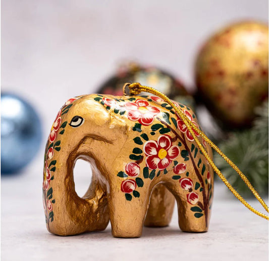 Christmas Decoration - Hanging Elephant - Violet Elizabeth - 