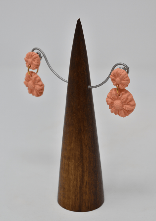 Daisy Drop Earrings Peach - Violet Elizabeth - Jewellery