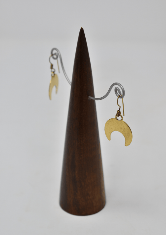 Dancing moon earrings: Brass and Silver Plated Brass - Violet Elizabeth - Jewellery