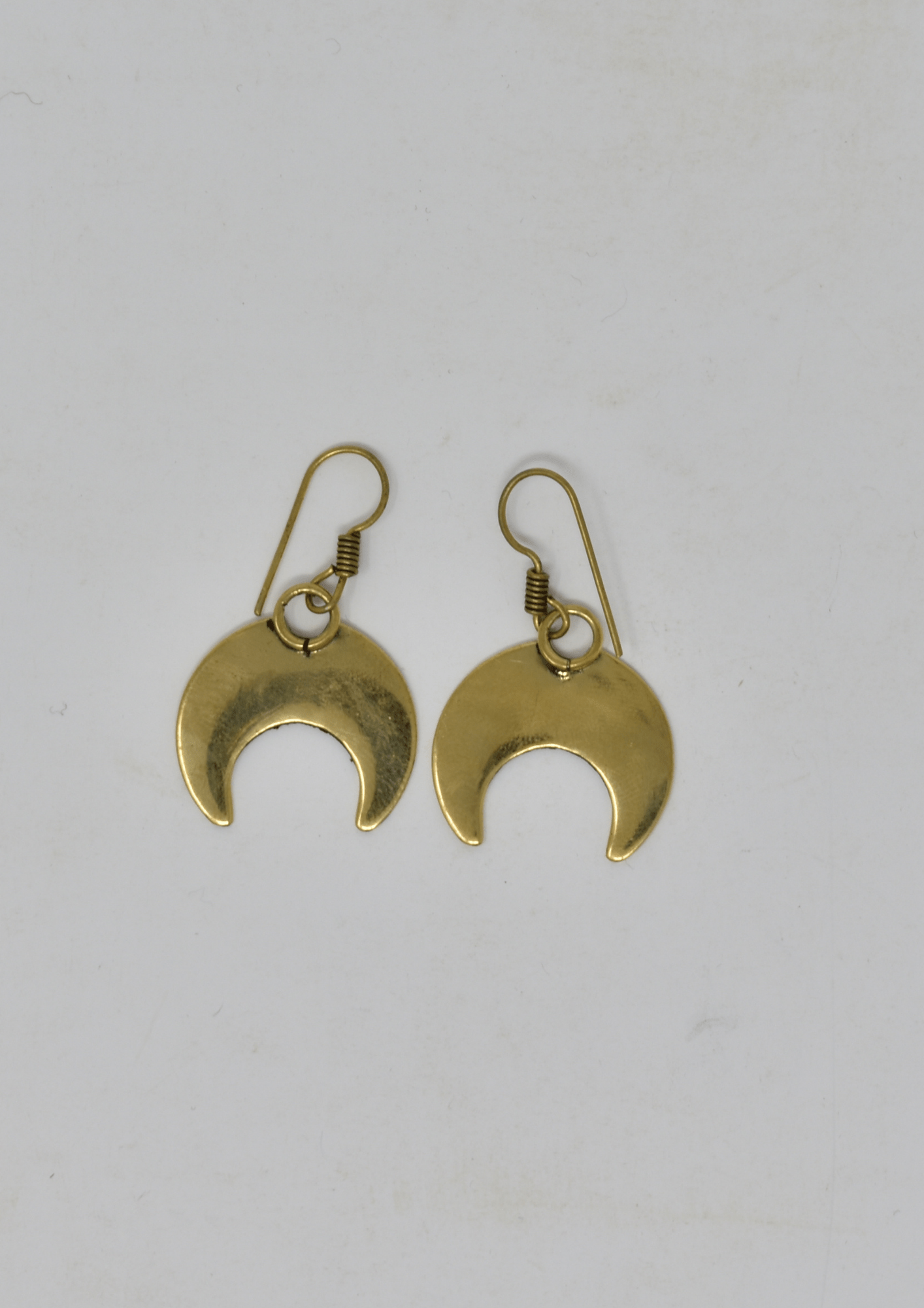 Dancing moon earrings: Brass and Silver Plated Brass - Violet Elizabeth - Jewellery