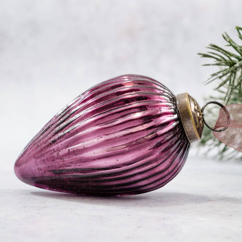 3" Mulberry Glass Pinecone Hanging Ornament - Violet Elizabeth