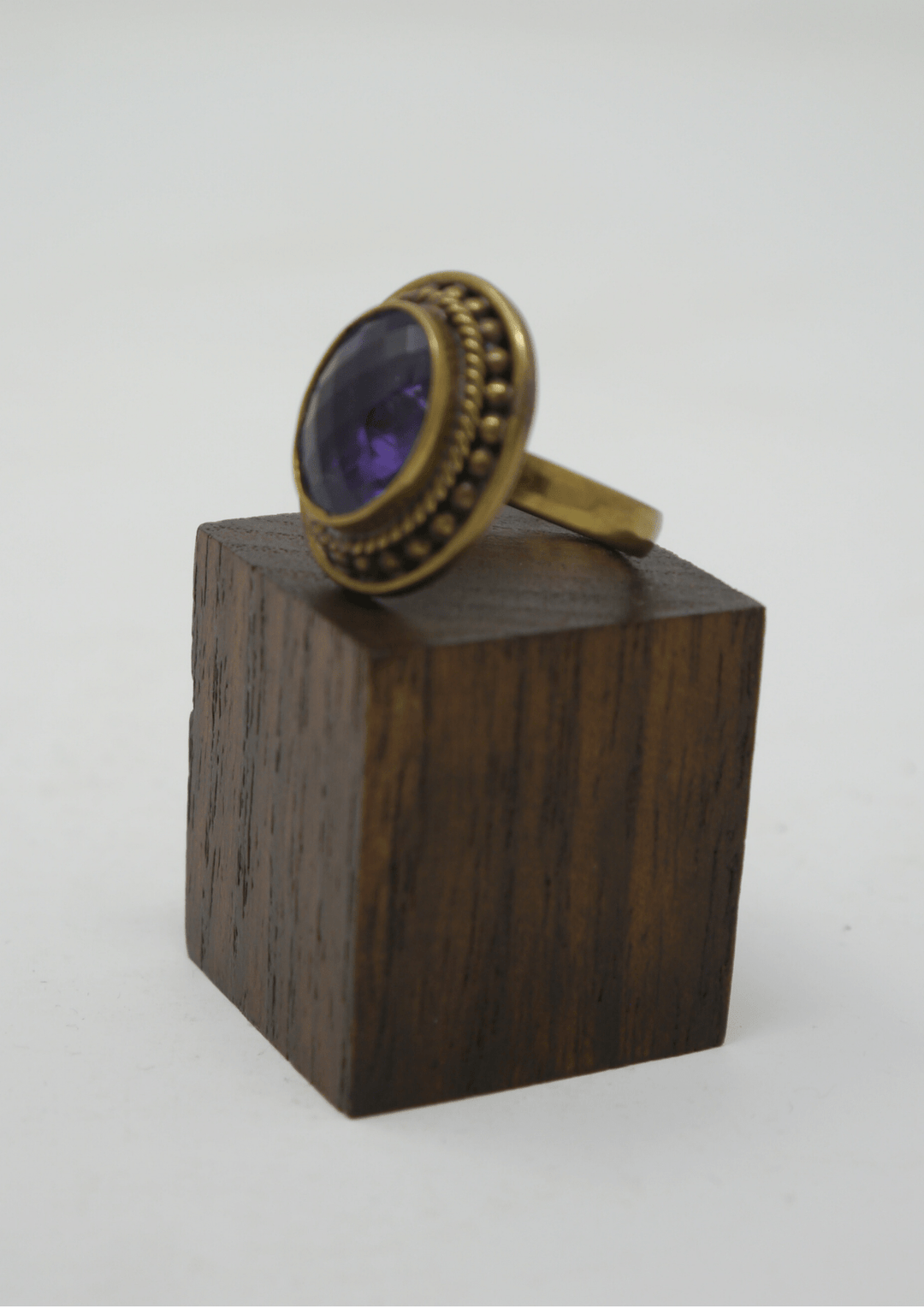 Fasciated Amethyst in traditional brass style - Violet Elizabeth - Jewellery