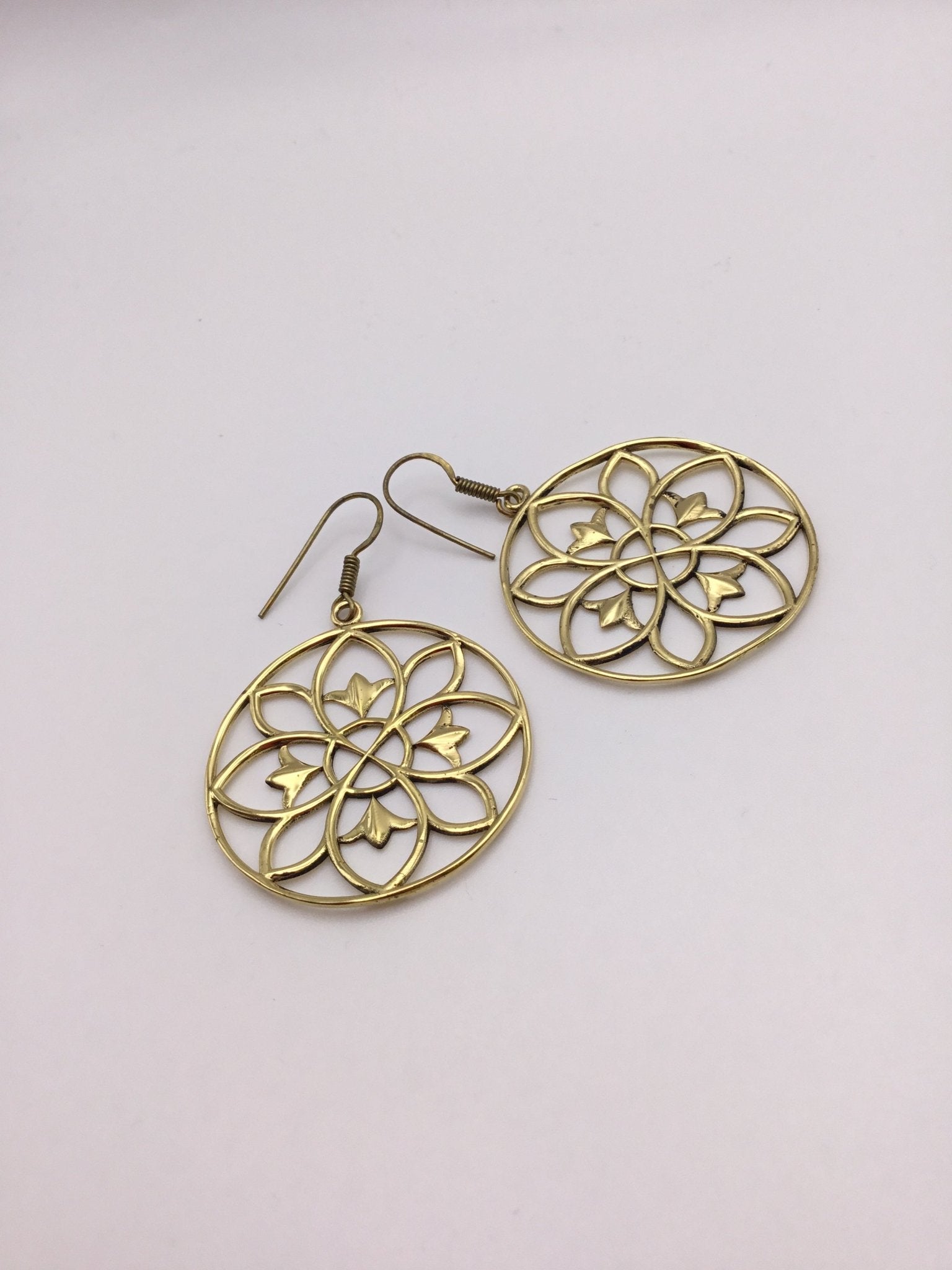 Flower of Life Brass earrings - Violet Elizabeth - Jewellery